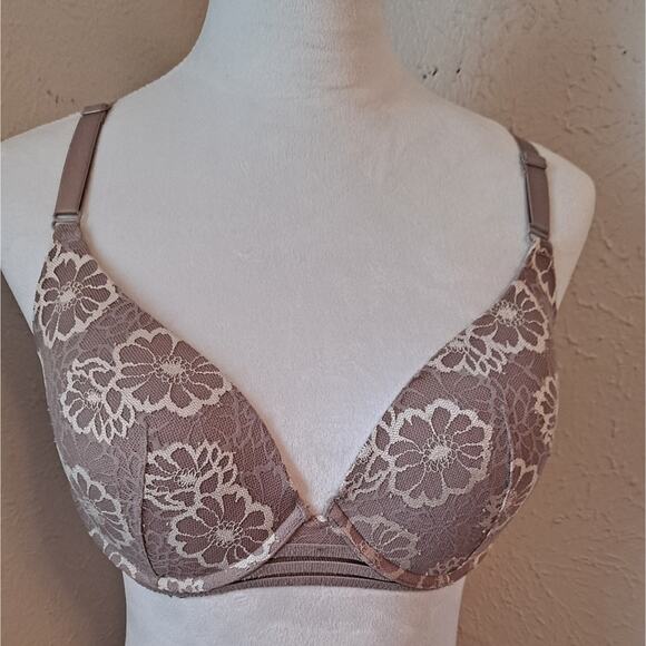 Victoria Seacret Lace Coverage Racerback 36D Tan Taupe - Picture 1 of 5